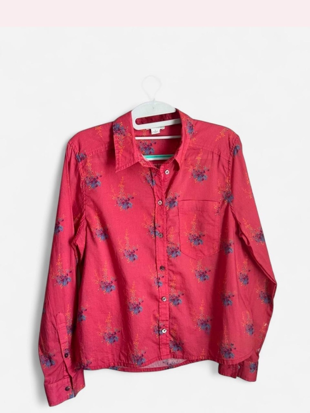 Sundance Hot Pink Floral Button-Down Shirt